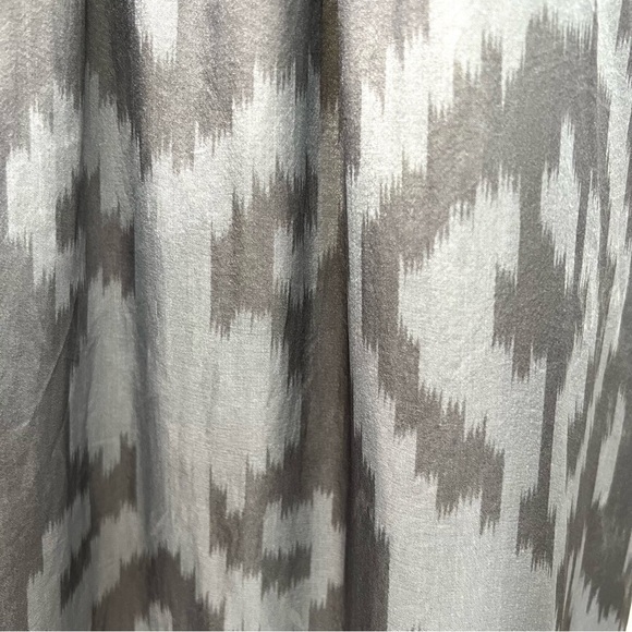 Jenni Kayne Silk Gray Print Square Neck Open Back Dress Womens 8 - Picture 8 of 11